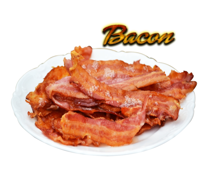 Bacon on plate PNG Free Download