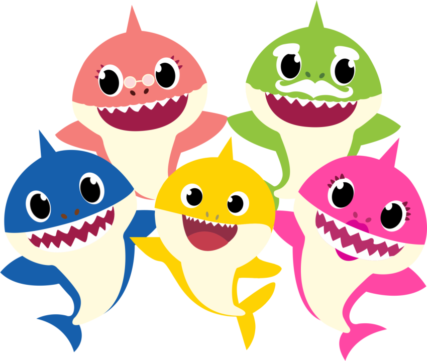 Realistic Baby Shark PNG Family Photo Free Download