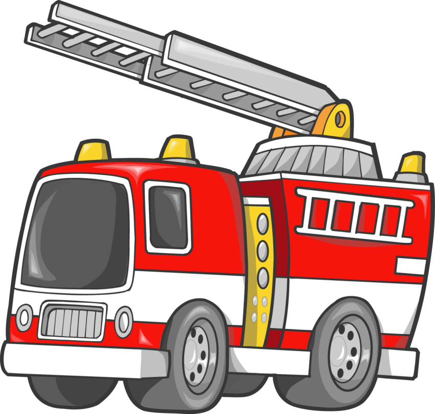 Cartoon Fire Truck PNG Sticker Free Download