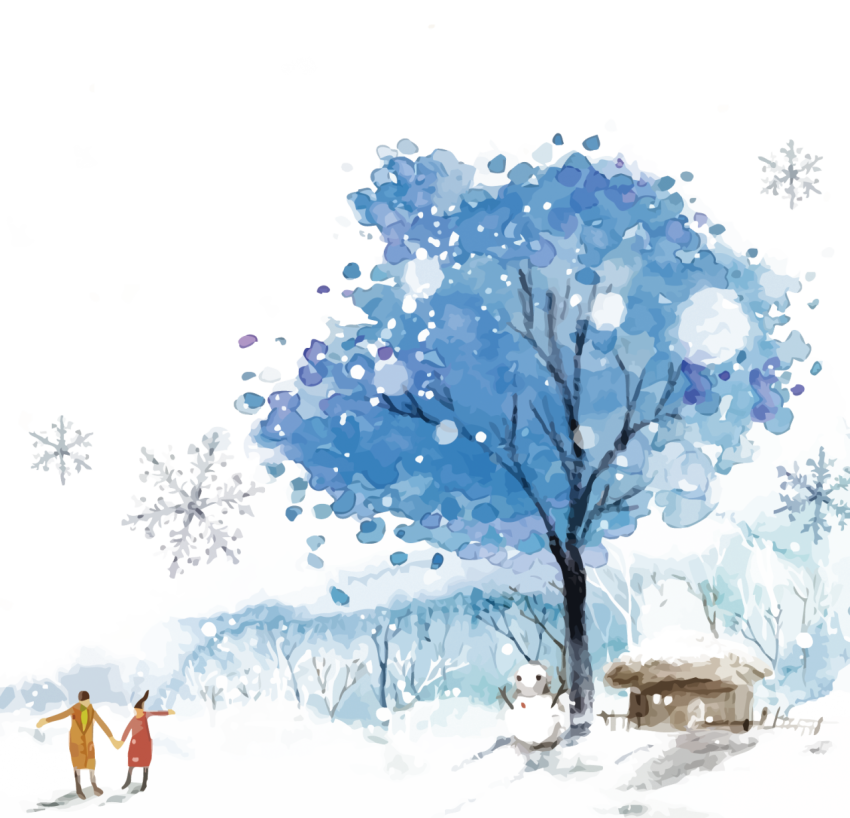 Hello Winter PNG Painting Free Download