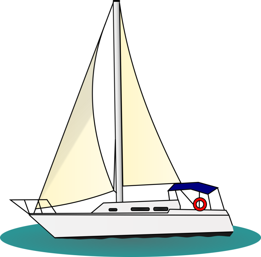 Cartoon Sailing Yacht PNG Boat Image