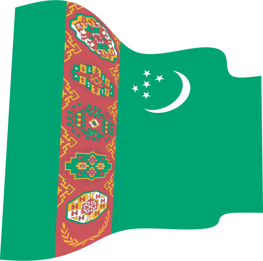Turkmenistan Flag PNG National emblem image