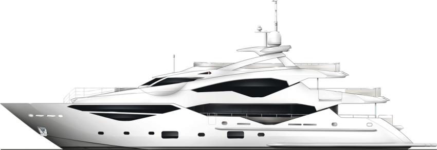 Luxury Yacht PNG Image on White Background
