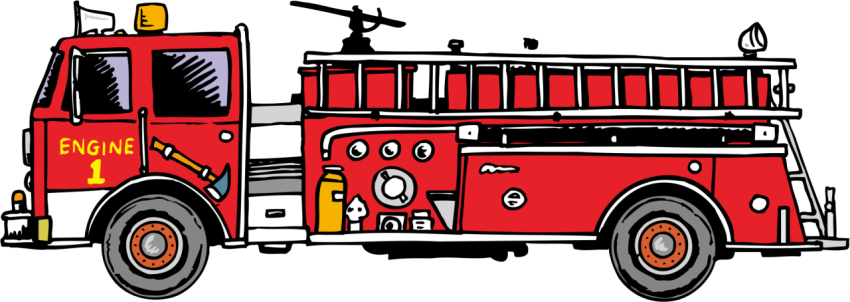 Fire Truck PNG Painting Free Download