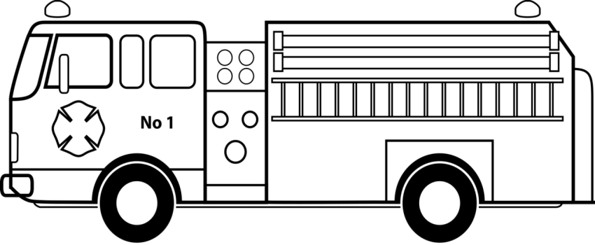 Vector Fire Truck PNG Outline Free Download