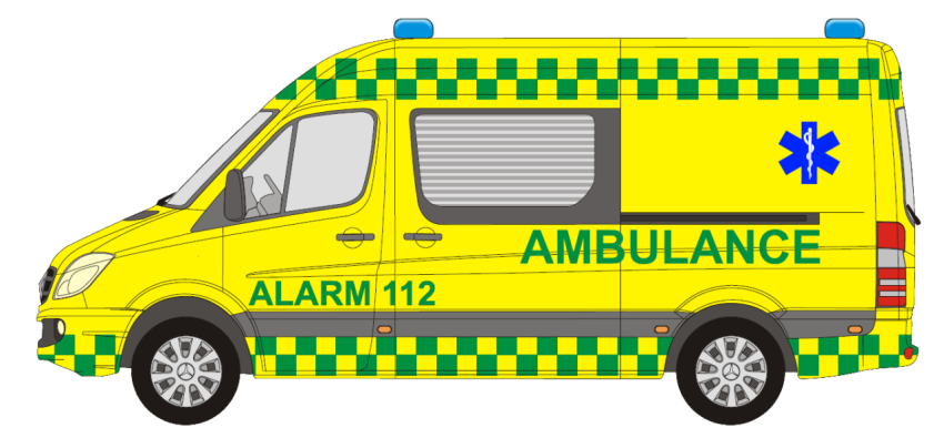 Yellow Ambulance PNG Sticker free download