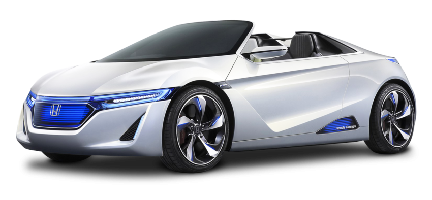 White Honda Electric Car PNG Image