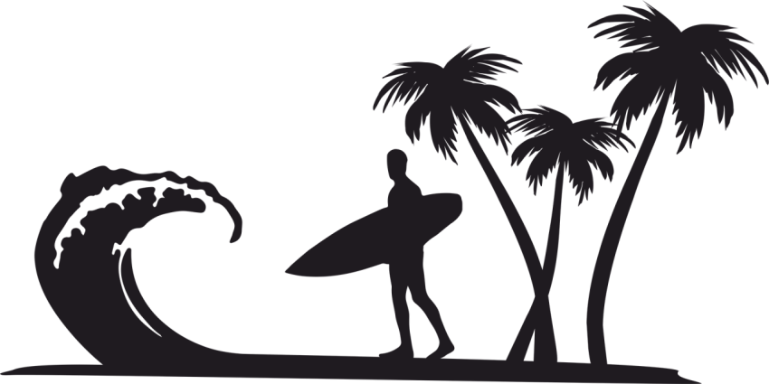 Beach Surfing PNG Vector Art Image Free Download
