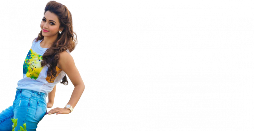 Beautiful girl in white shirt blue pant free png
