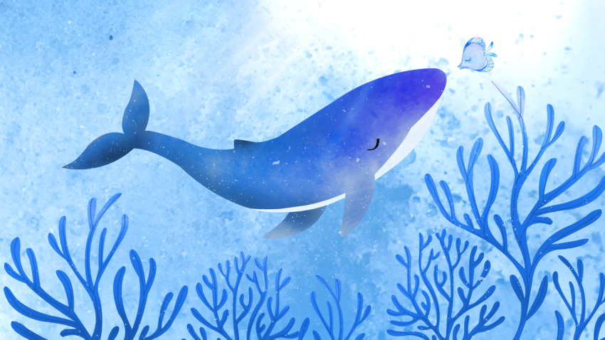 Healing watercolor deep sea coral Free PNG download