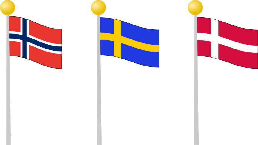 Isolated Free Colorful Norway Flag PNG drawn