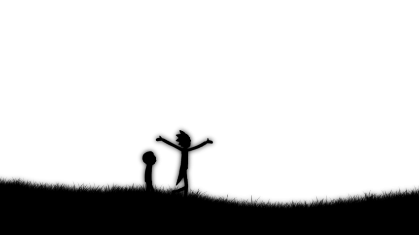 Silhouette Rick And Morty PNG Black Art Drawn Free Download