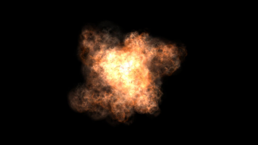 fire and exploding ring of fire blasts outwards with matte