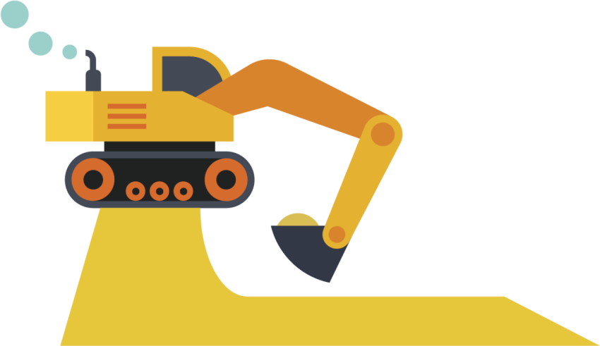 Cartoon Excavator Vehicle PNG Drawing Picture Free Download