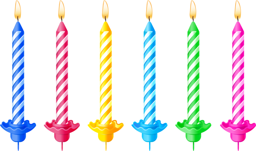 Colorfull Candles PNG Free Photo