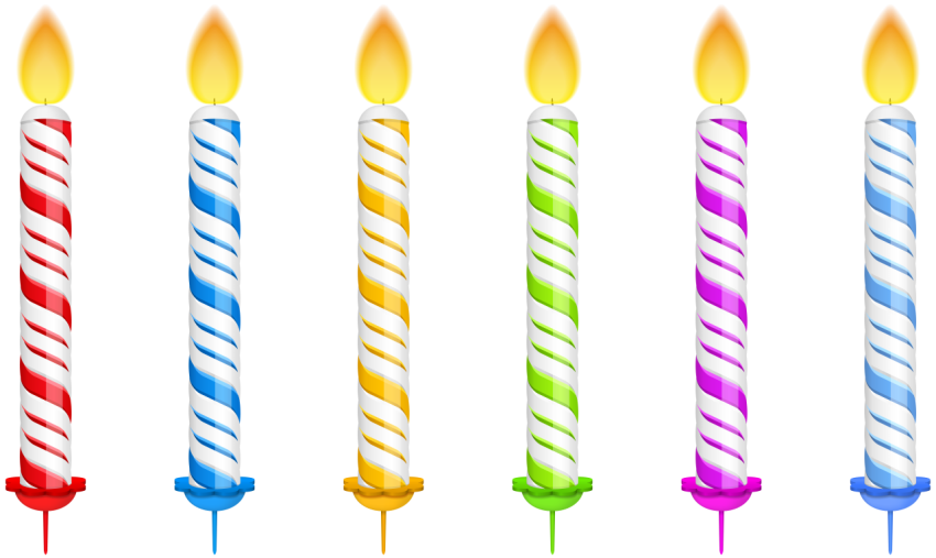 Realistic Colorful Candles PNG Picture Free Download