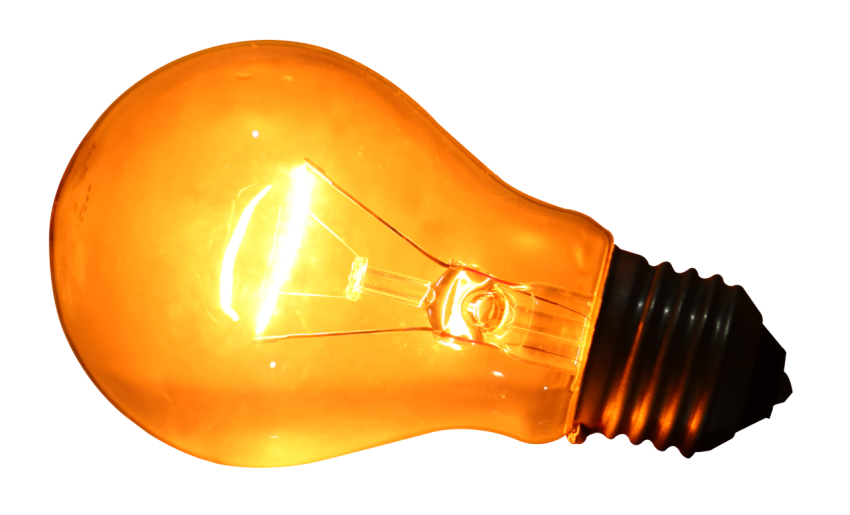 Orange Fire Bulb light PNG Tansparent Image