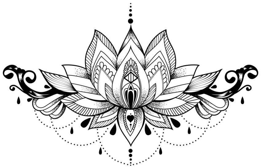 Graphic Lotus Cloth Design PNG Transparent Image