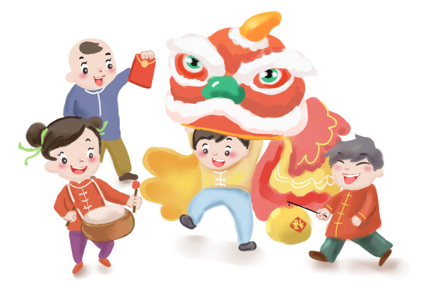 Happy new year lion dance PNG Free Download