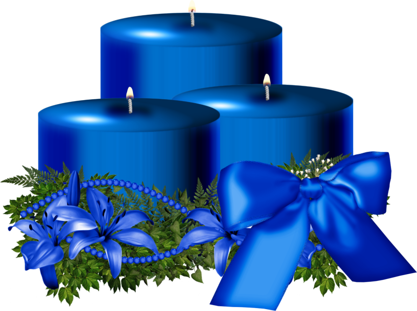 Isolated Blue Candles PNG Image Free Download