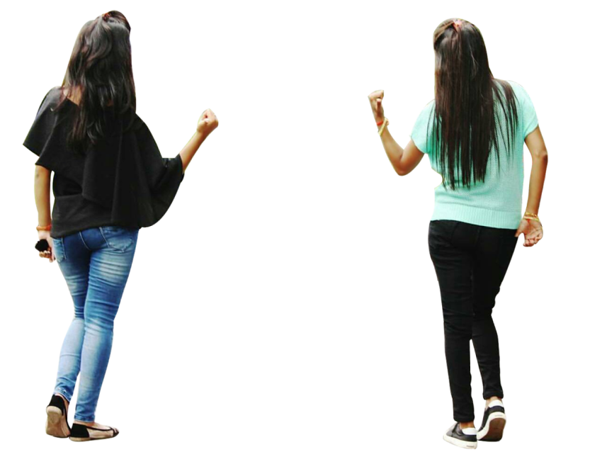 2 girls dp back side free png