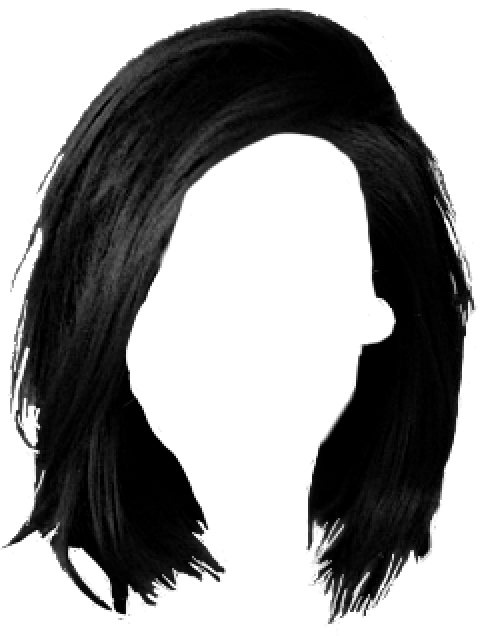 Short Hair Black Wig PNG Picture On Free Background