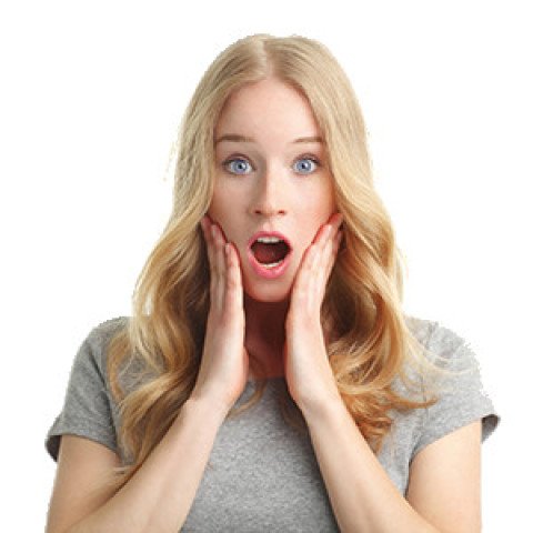 Beautiful surprised girl grey eyes free png