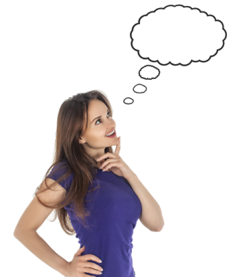 Beautiful girl thinking about someone blue dress free png