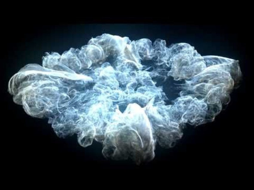 Smoke effect light blue round shape black background png free download