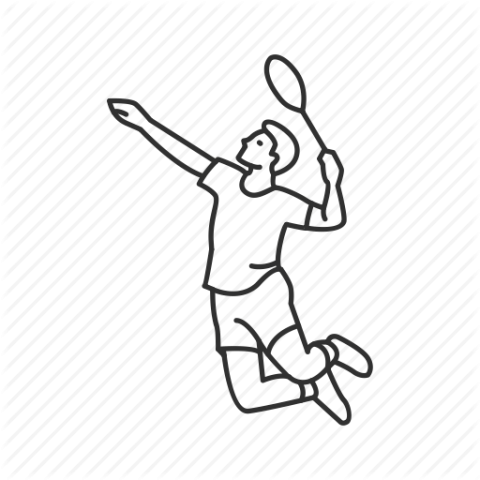 badminton playing boy vactor graphic design icon