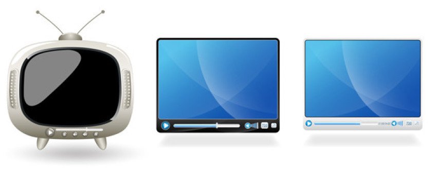 Tv and music player vector graphic design
