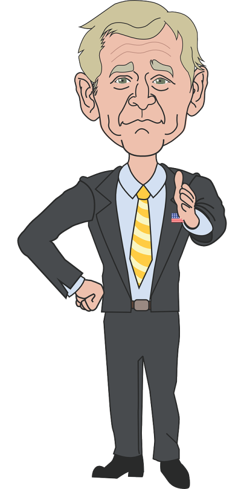 George W Bush President of The United States Clipart PNG Cartoon