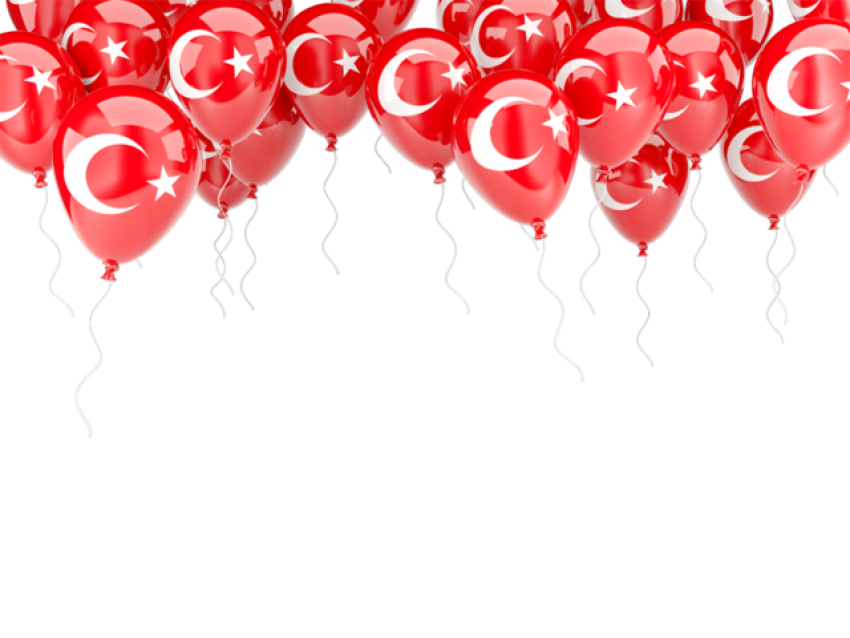 Silhouette Turkey Flag Balloon PNG Image