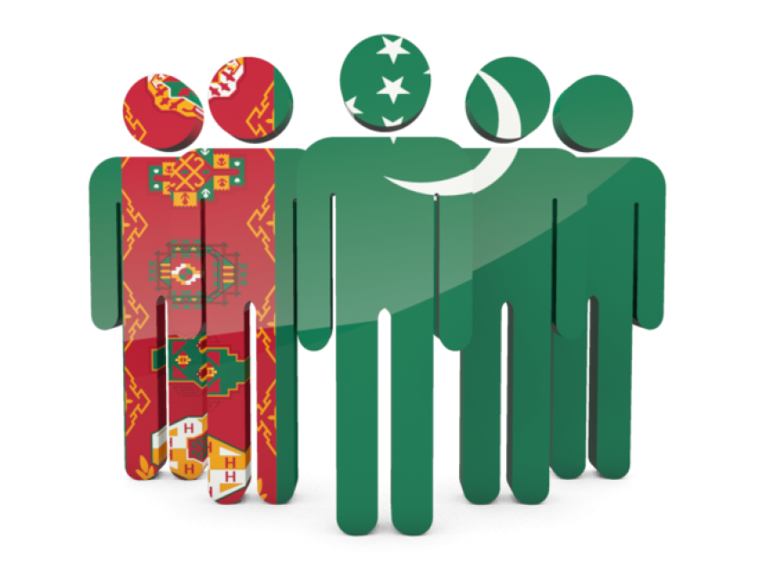Silhouette People Turkmenistan Flag PNG Logo & Icon Free Download