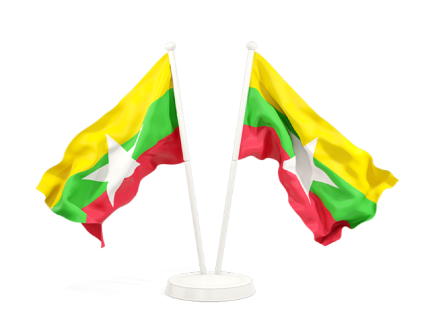 Mini Myanmar Flag PNG symbol Free Transparent Background