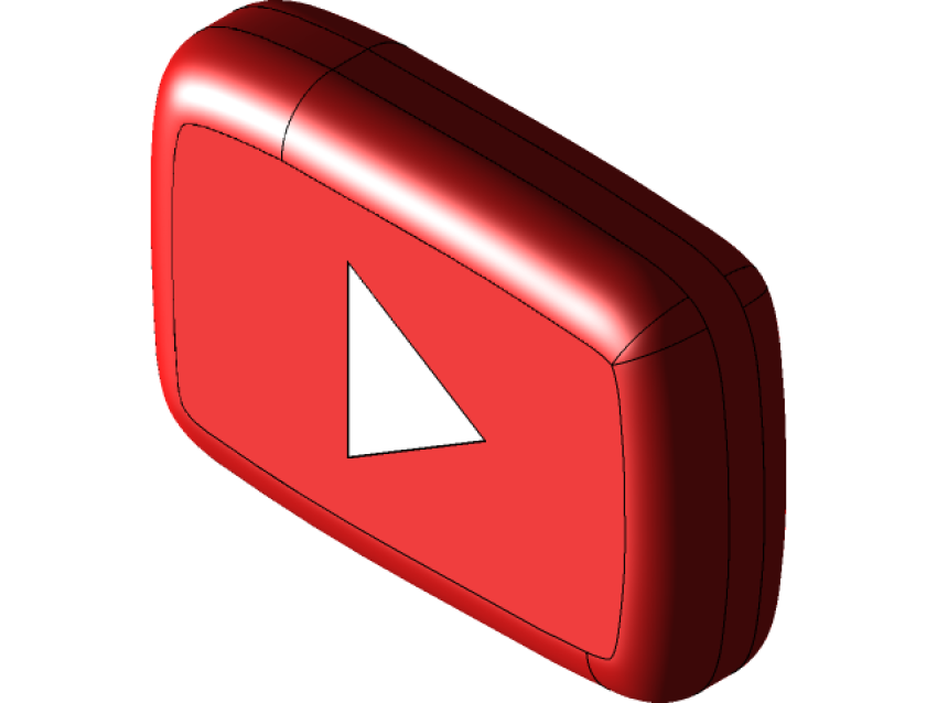 3d Youtube Button Logo PNG Image