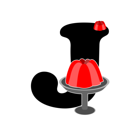 J Letter PNG with Jelly Image
