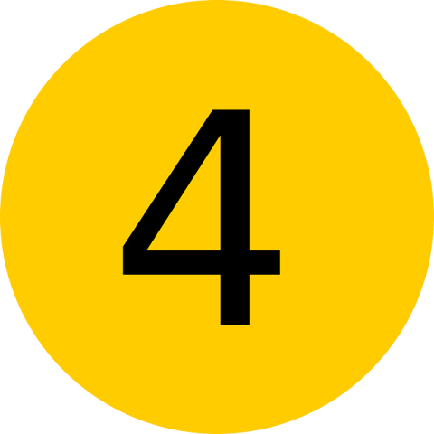 Clip Art On Yellow 4 Number PNG Image Free Download