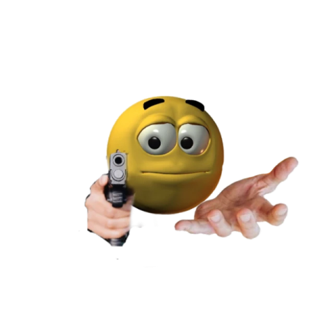 Sad Meme Emojis PNG Sticker with Gun Free Download