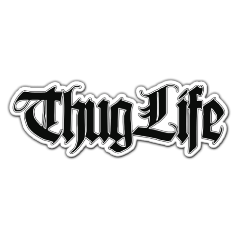 Thug Life Logo Typography Sticker PNGs Free