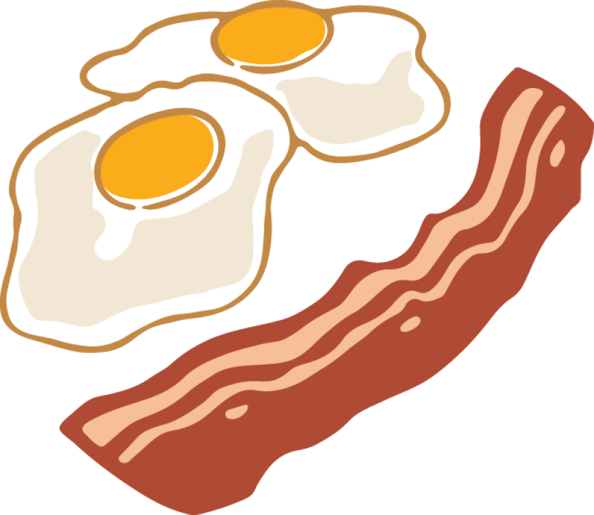 Eggs and Bacon PNG Sticker Free Download
