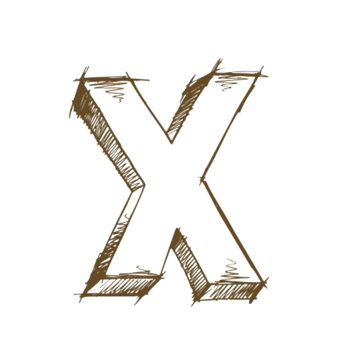 Glitchy X Letter PNG Drawing Image