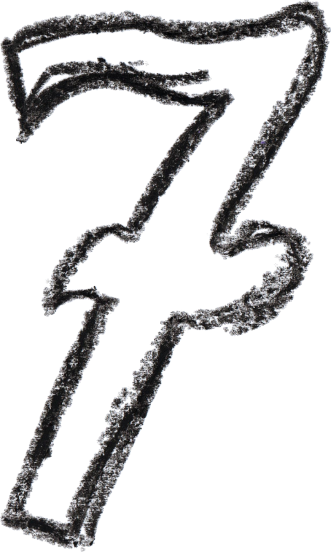 Artistic 7 Number PNG Image No Background