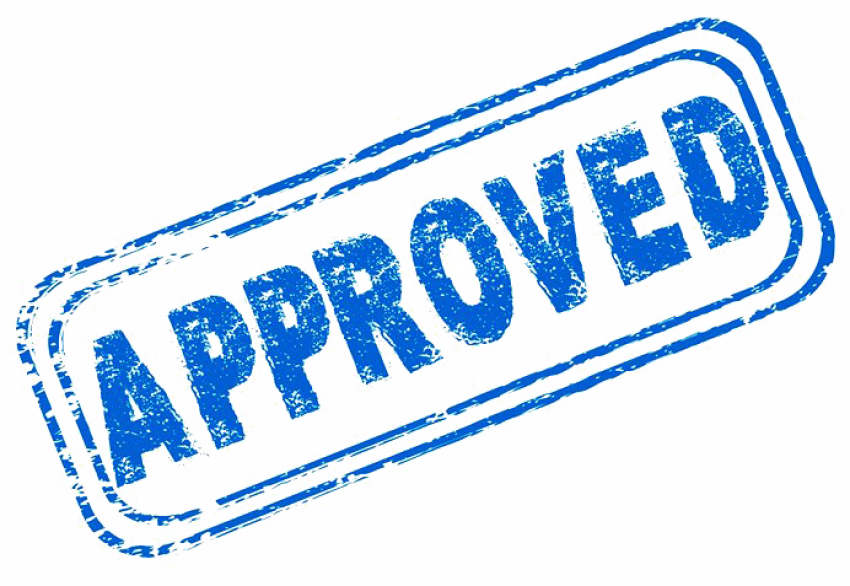 Blue Approved PNG Vector Sillhouette Image