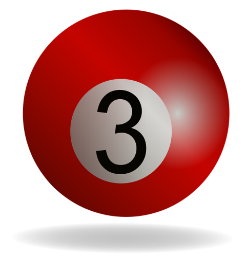 Red 3 number Billiard ball PNG Logo Free Download
