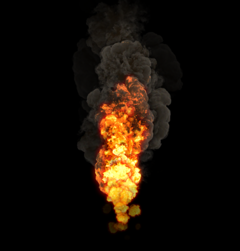 Fireblast with smoke or bomb blast png free download black background