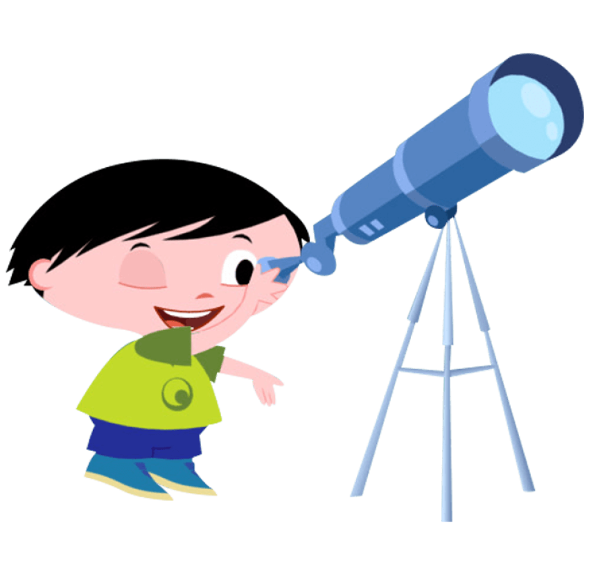 Kid's Play On Telescope PNG Image Free Download