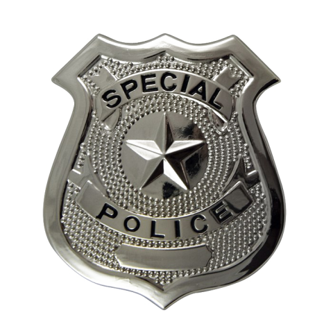 Download Free Police Badge PNG Silver Image