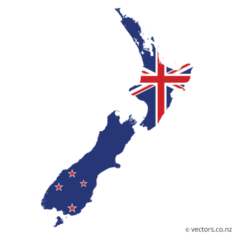 Transparent Mapn on New Zealand Flag PNG Free Art