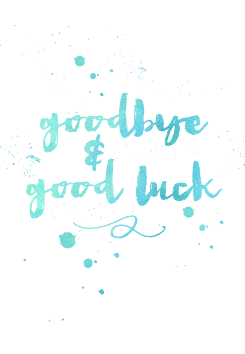 Goodbye PNG Blue Art Image